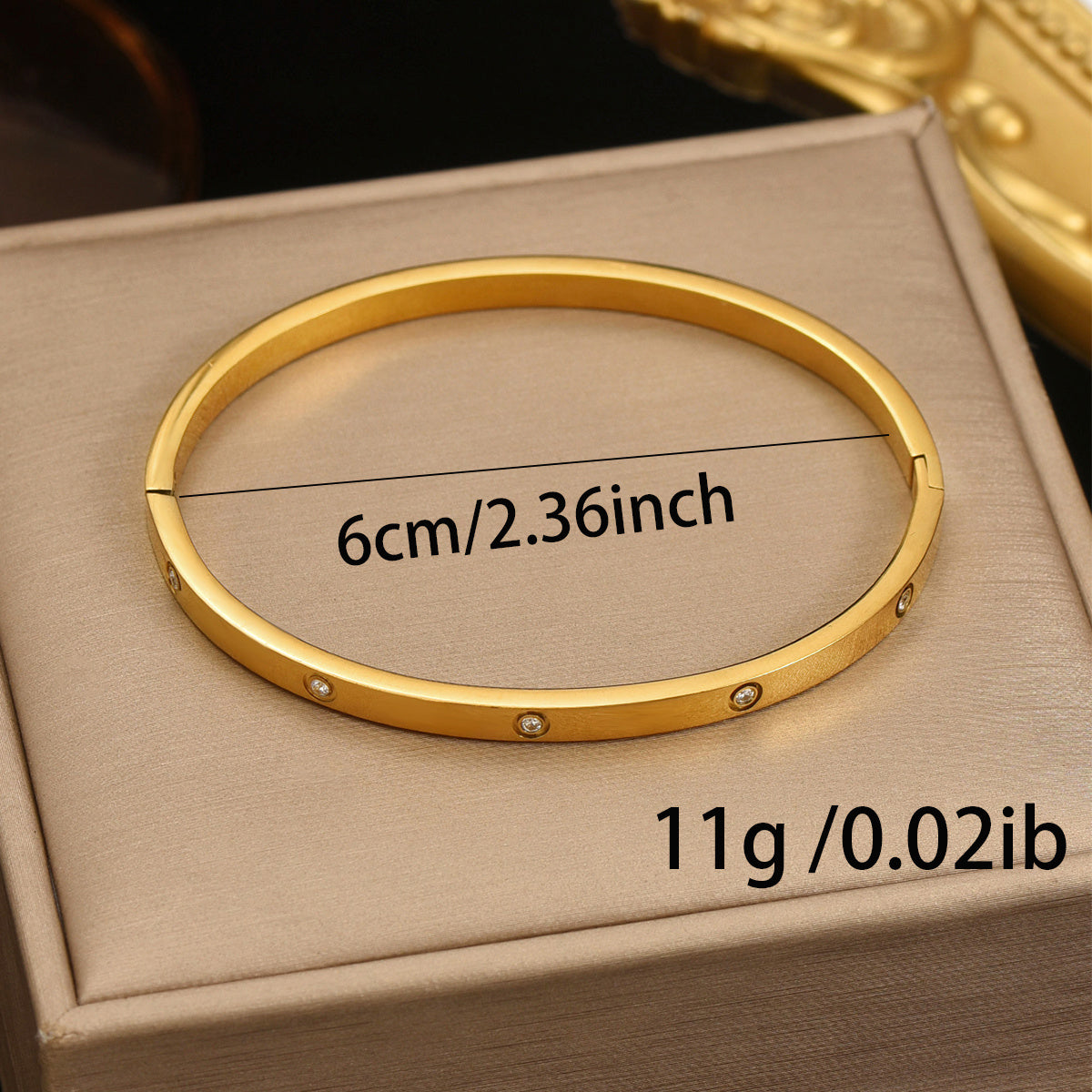 18K Gold Minimalist Rhinestone Bracelet – Hypoallergenic Stainless Steel Jewelry