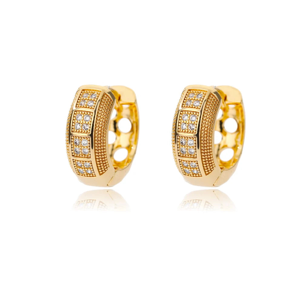 Gold Cubic Zirconia Hoop Earrings