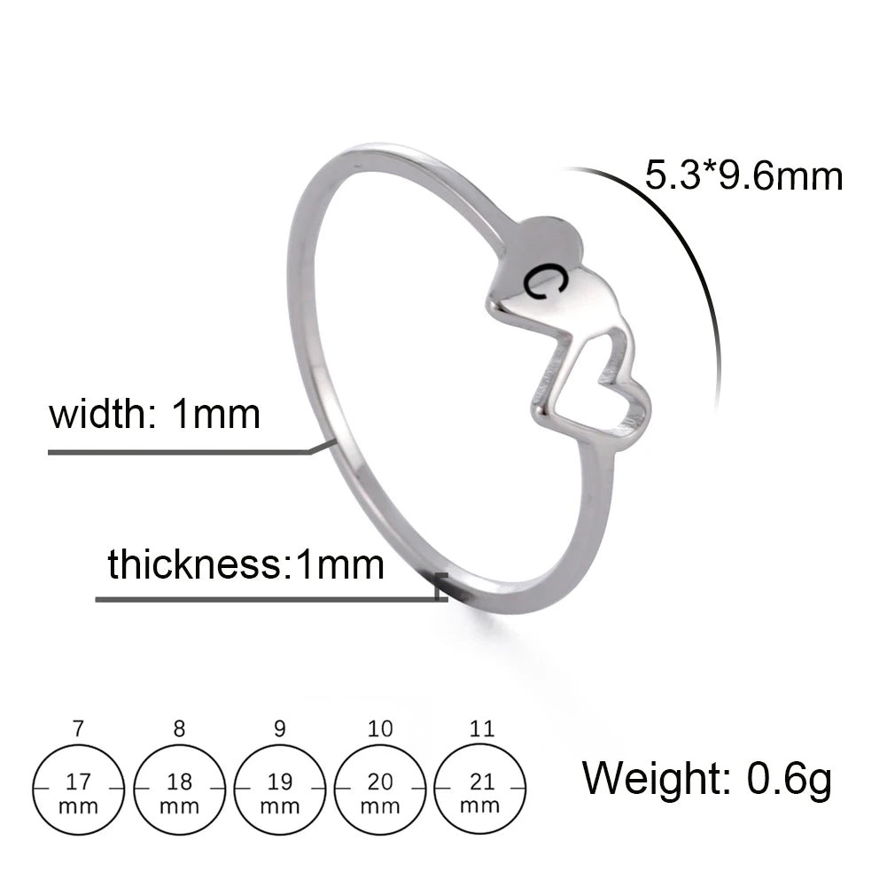 Initial Heart Ring - Size 7
