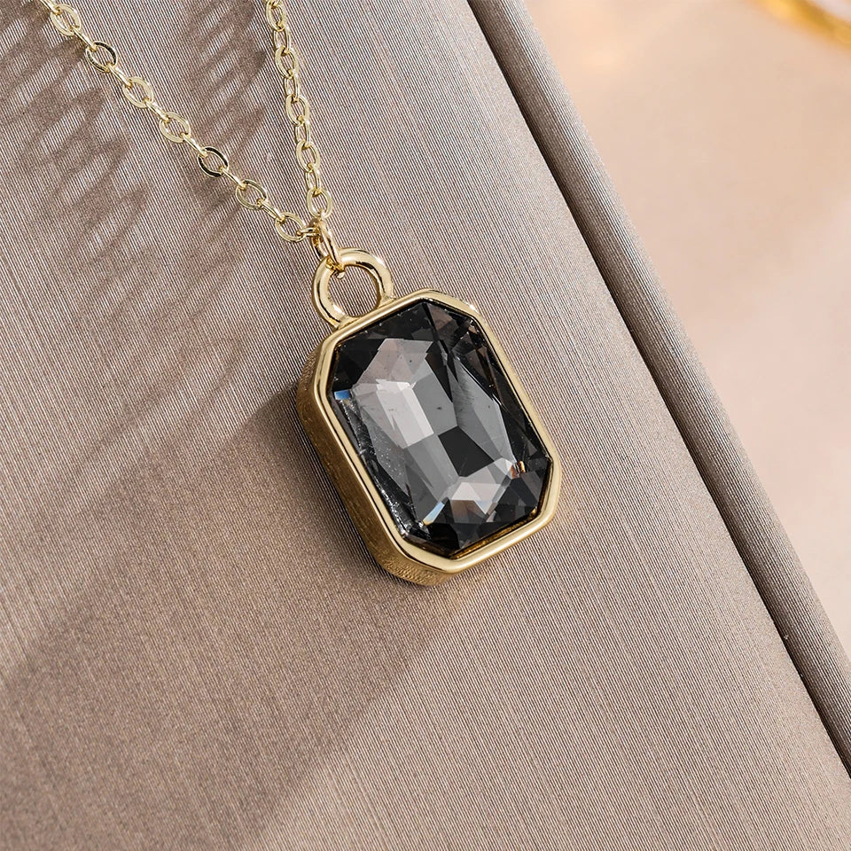 Gold Crystal Zirconia Necklace