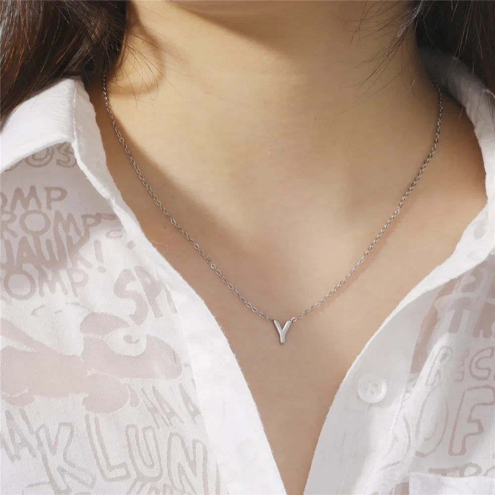 Minimalist Initial Letter Necklace