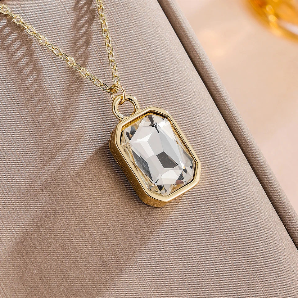 Gold Crystal Zirconia Necklace
