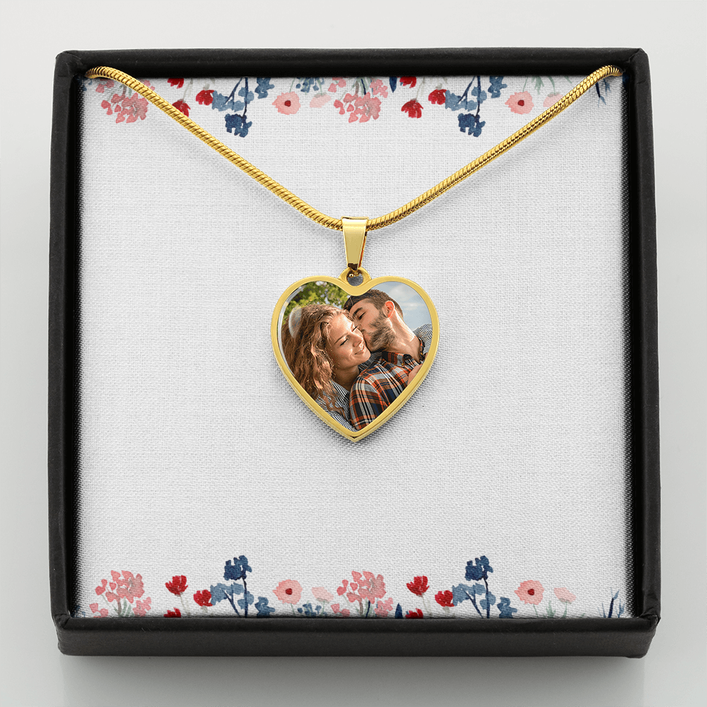 Personalized Engraved Heart Necklace – Custom Photo Pendant & Gift Keepsake