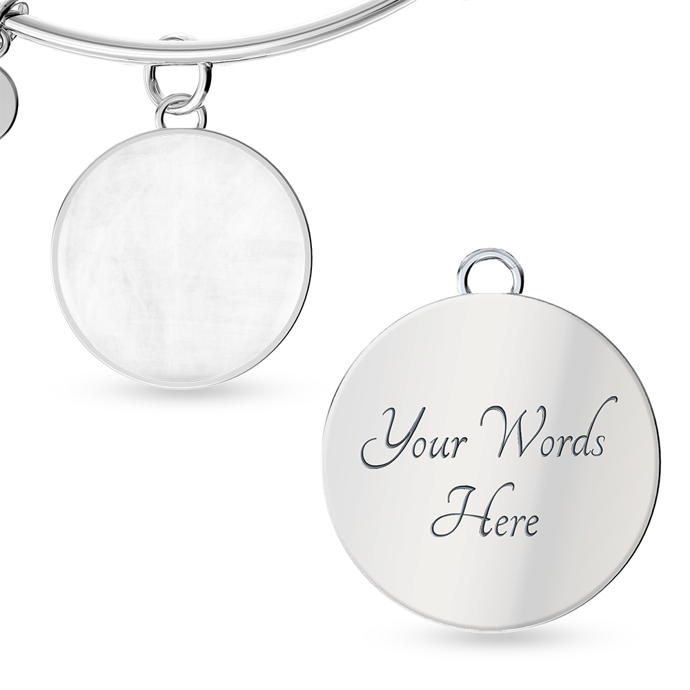 Personalized Circle Pendant Bangle