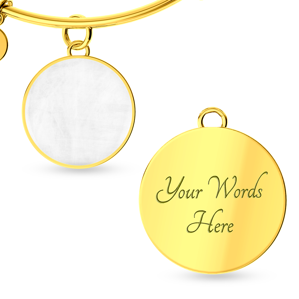 Personalized Circle Pendant Bangle