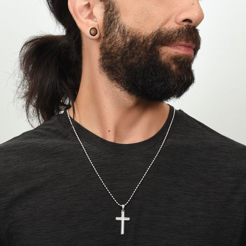 Stainless Steel Cross Necklace – Unisex Christian Jewelry with Ball Chain