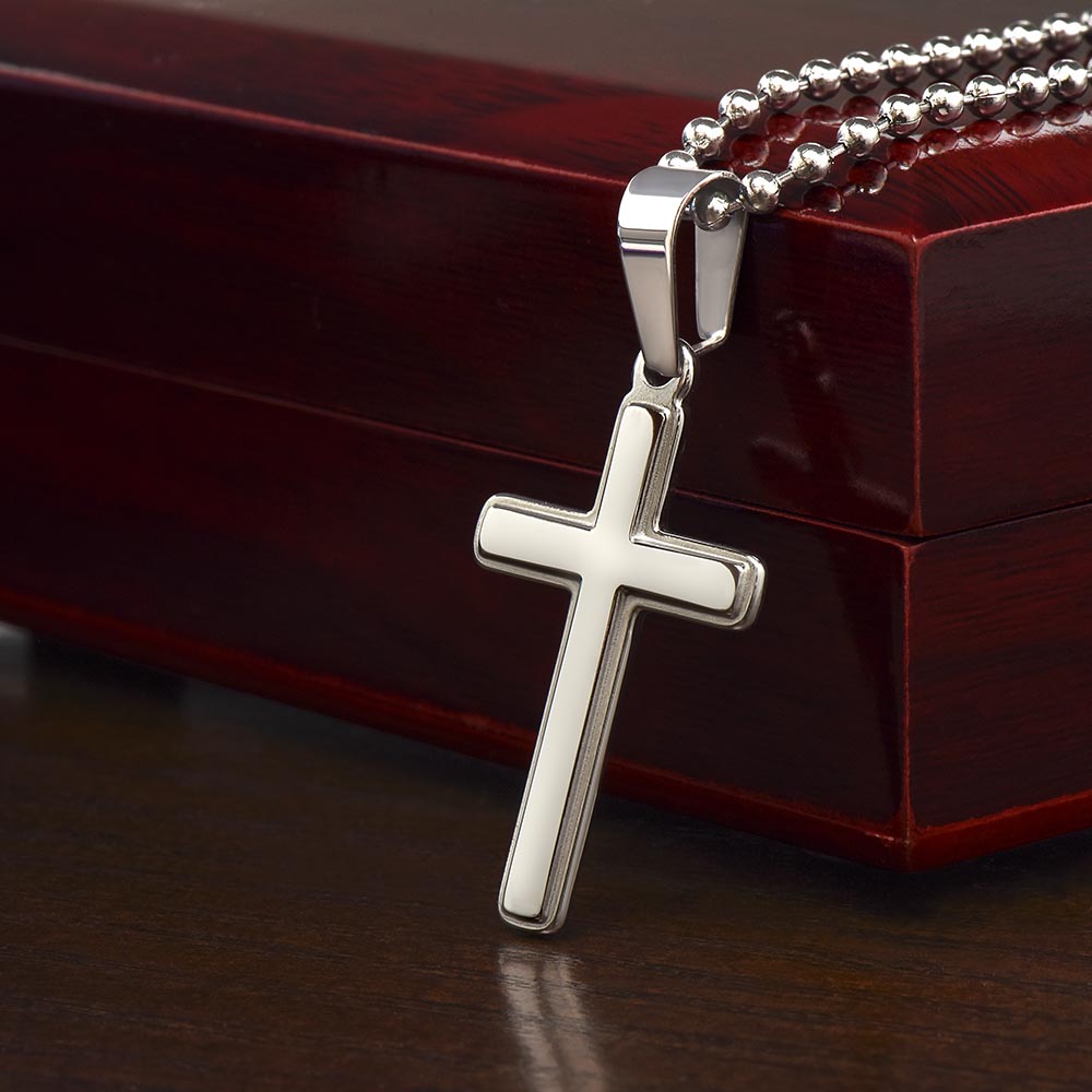 Stainless Steel Cross Necklace – Unisex Christian Jewelry with Ball Chain