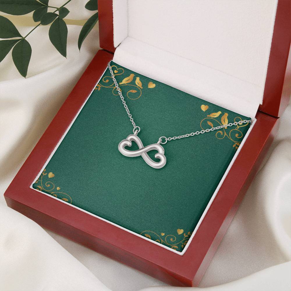 Endless Love Heart Infinity Necklace – 14k White or 18k Gold Romantic Jewelry Gift