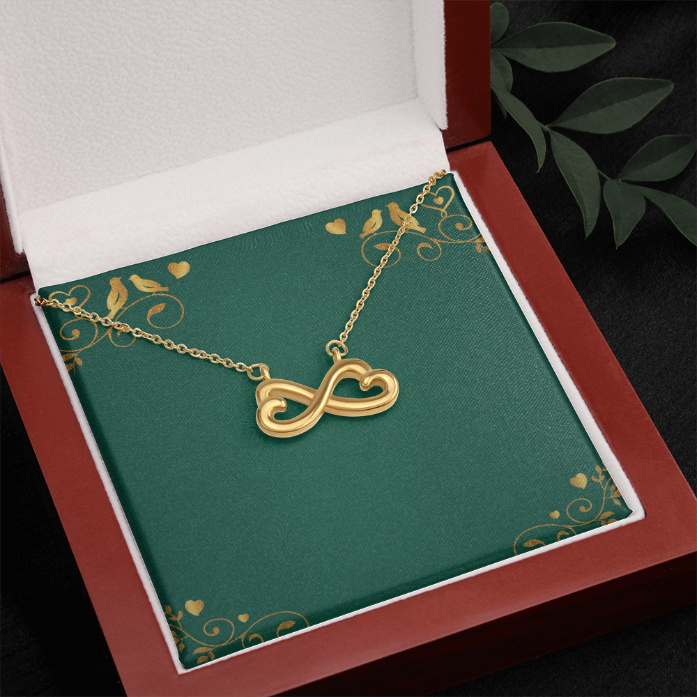 Endless Love Heart Infinity Necklace – 14k White or 18k Gold Romantic Jewelry Gift