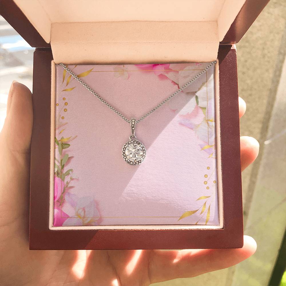 Eternal Cushion-Cut Necklace – 14k White Gold CZ Pendant Jewelry Gift