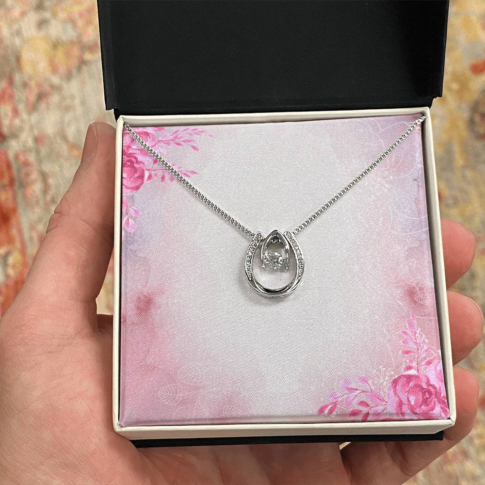 White Gold Floating Cubic Zirconia Necklace – Elegant Valentine’s Day Jewelry Gift