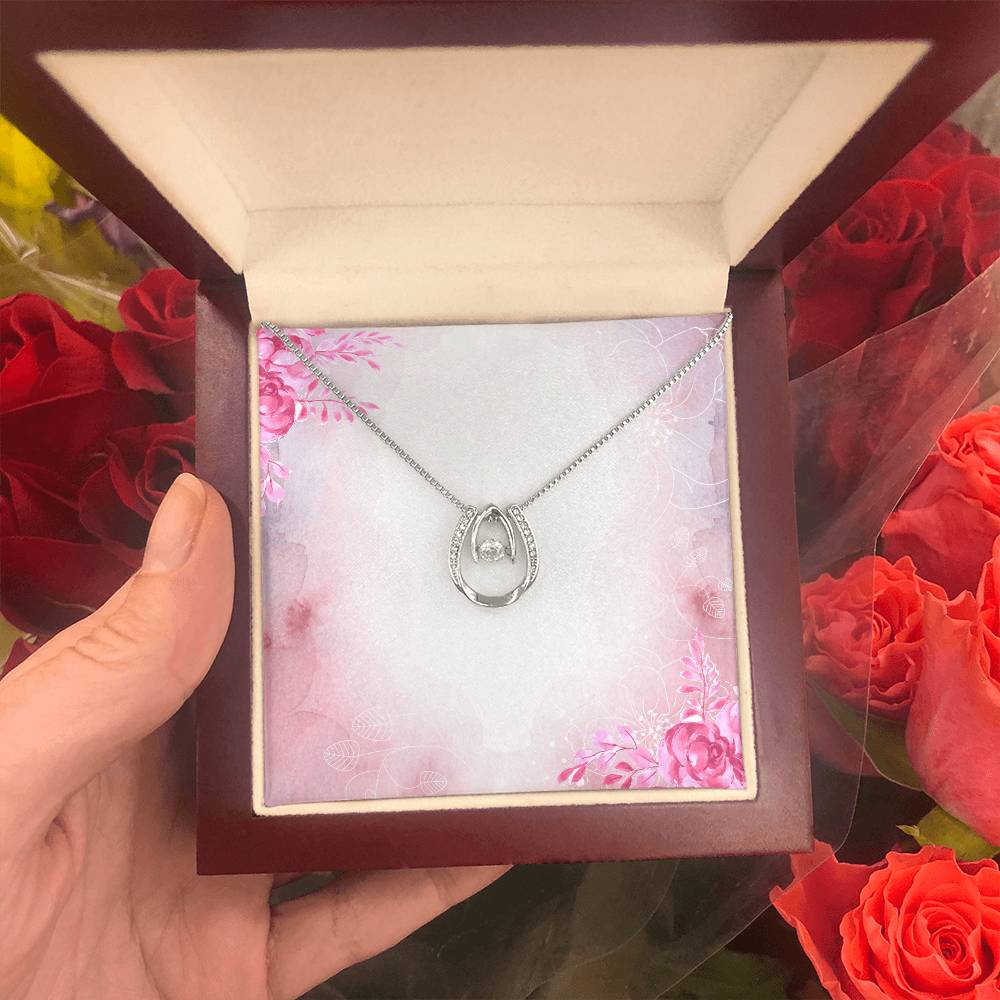 White Gold Floating Cubic Zirconia Necklace – Elegant Valentine’s Day Jewelry Gift
