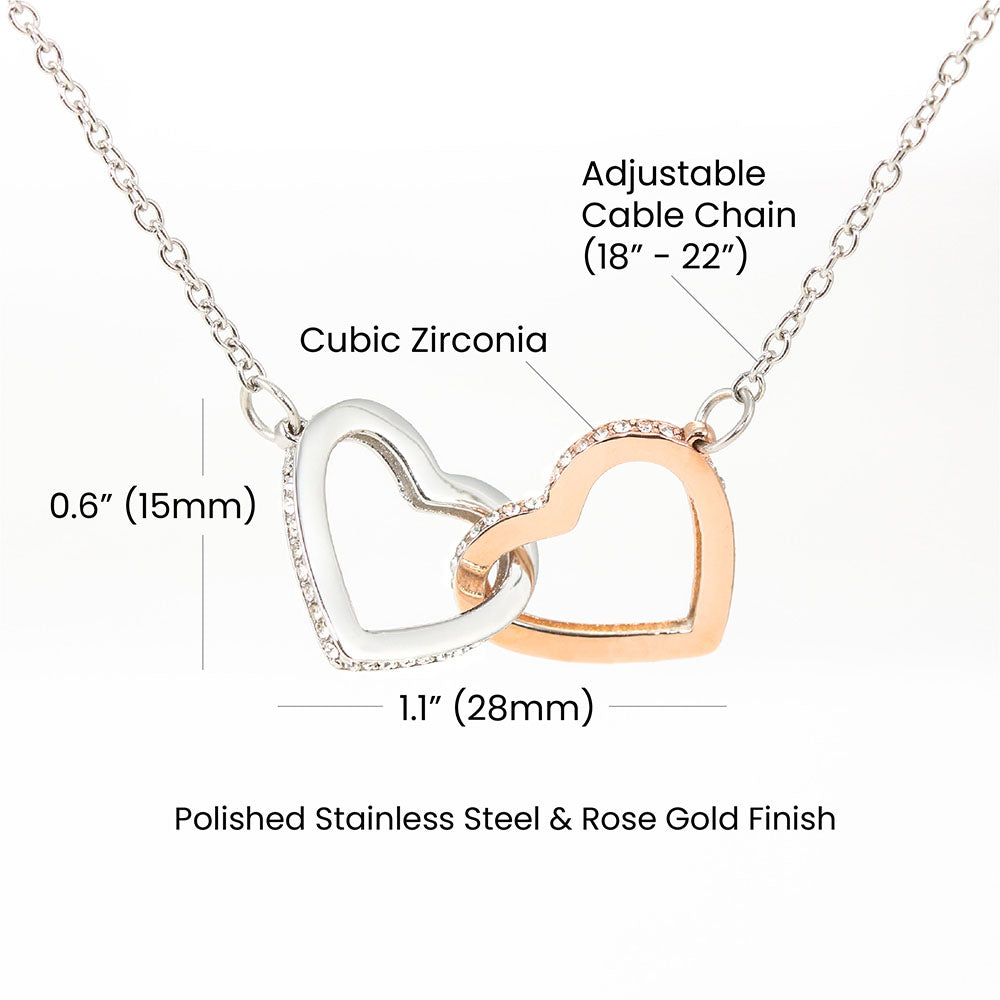 Interlocked Hearts Necklace – Sparkling CZ Double Heart Pendant | Elegant Daily Wear Gift