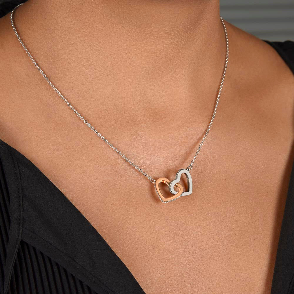 Interlocked Hearts Necklace – Sparkling CZ Double Heart Pendant | Elegant Daily Wear Gift