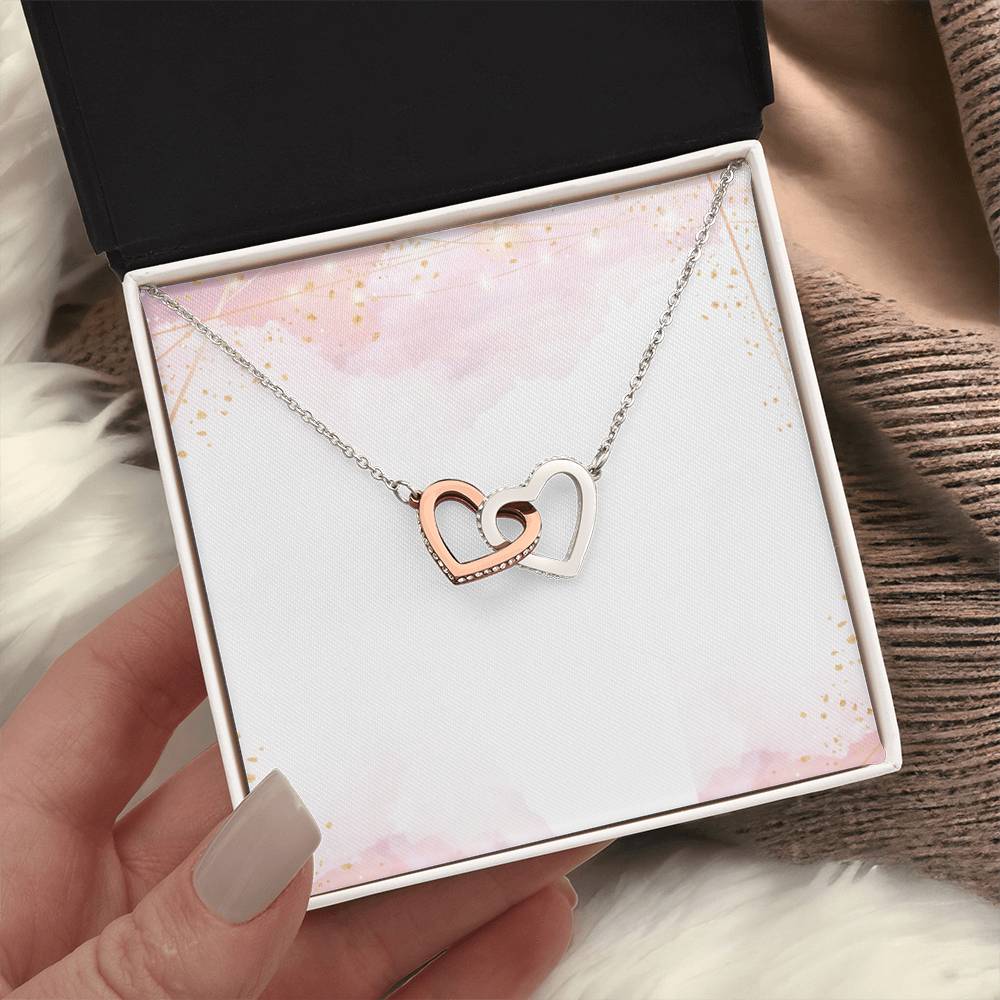 Interlocked Hearts Necklace – Sparkling CZ Double Heart Pendant | Elegant Daily Wear Gift