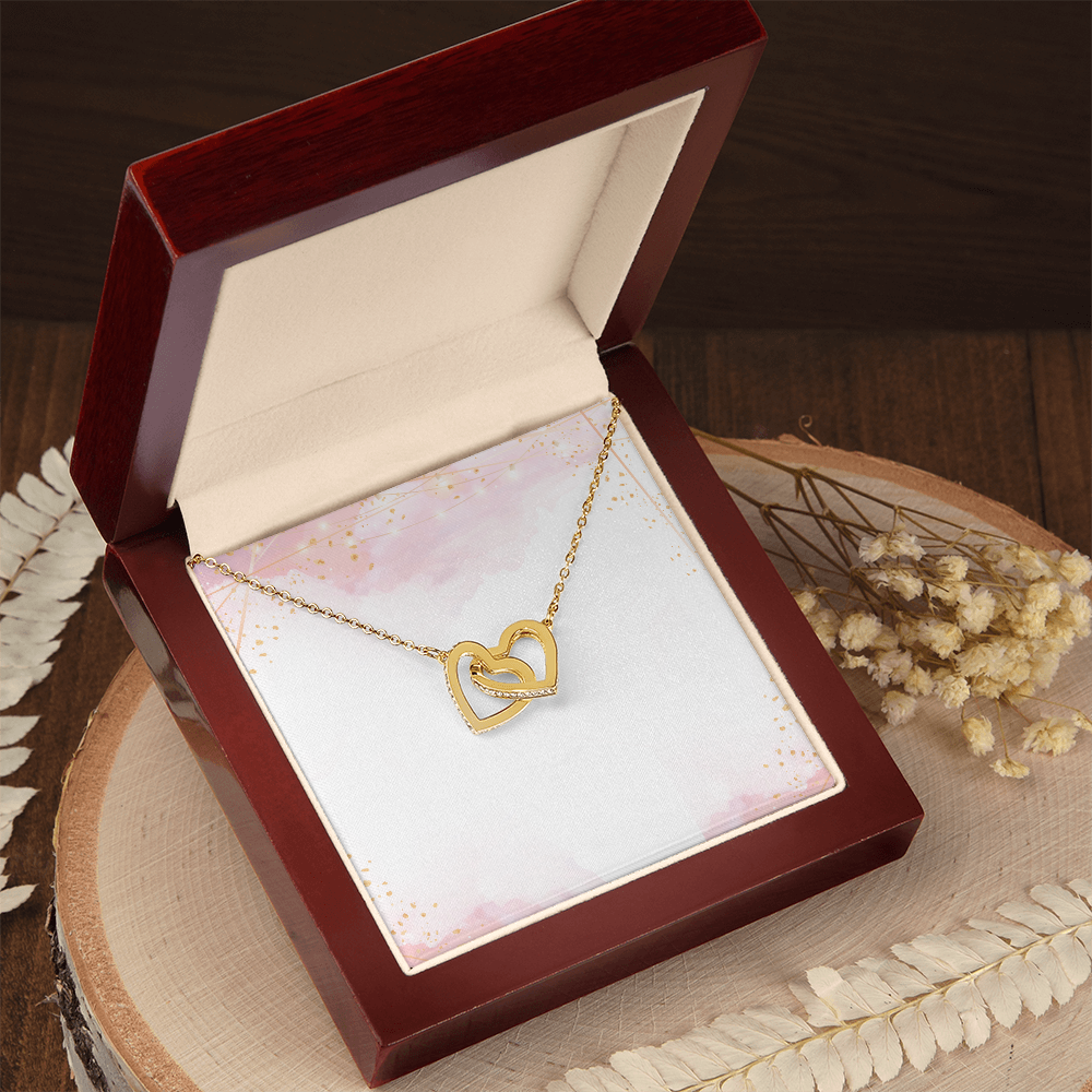 Interlocked Hearts Necklace – Sparkling CZ Double Heart Pendant | Elegant Daily Wear Gift