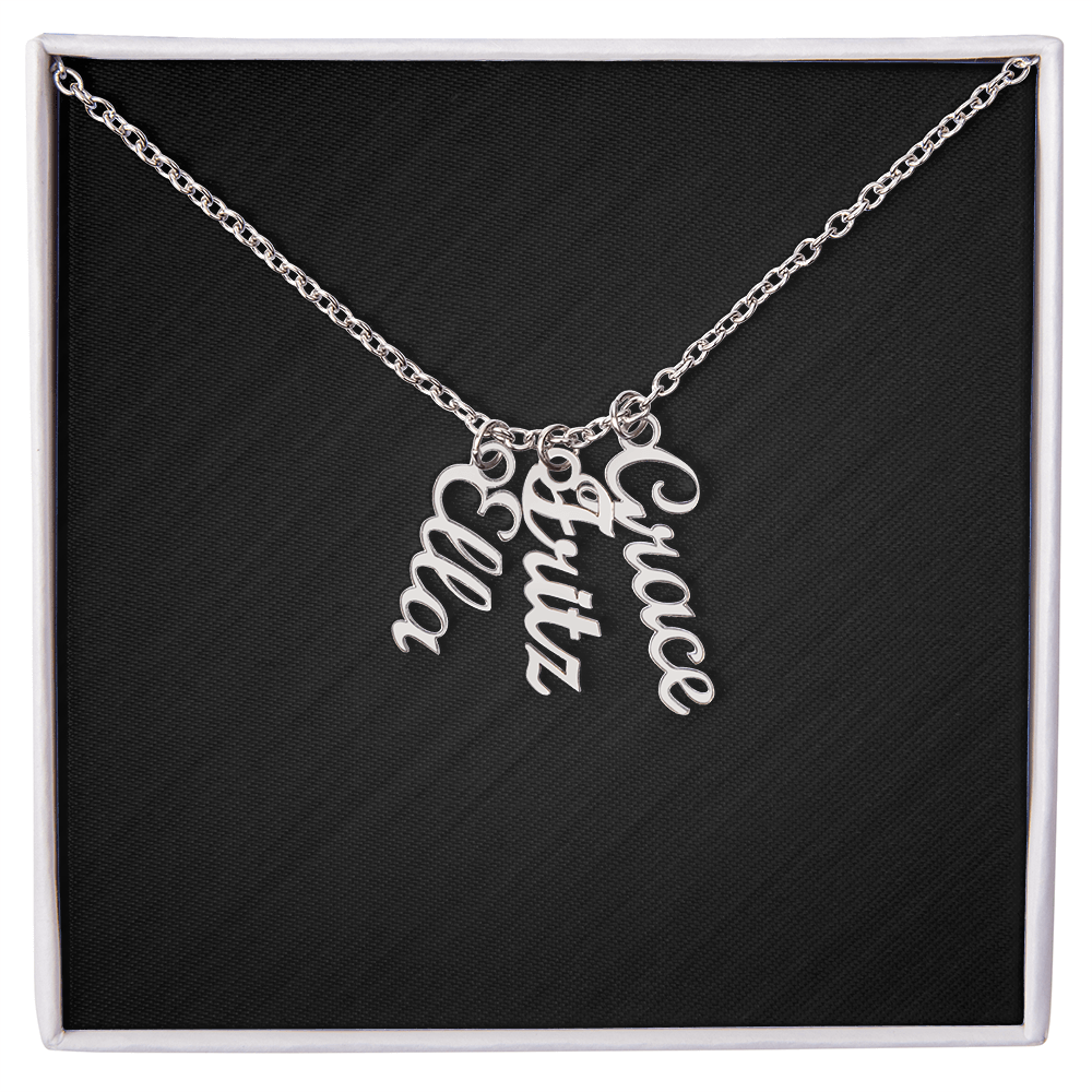 Personalized Vertical Multiple Name Necklace