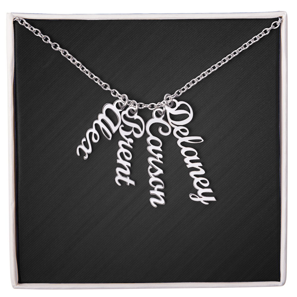 Personalized Vertical Multiple Name Necklace