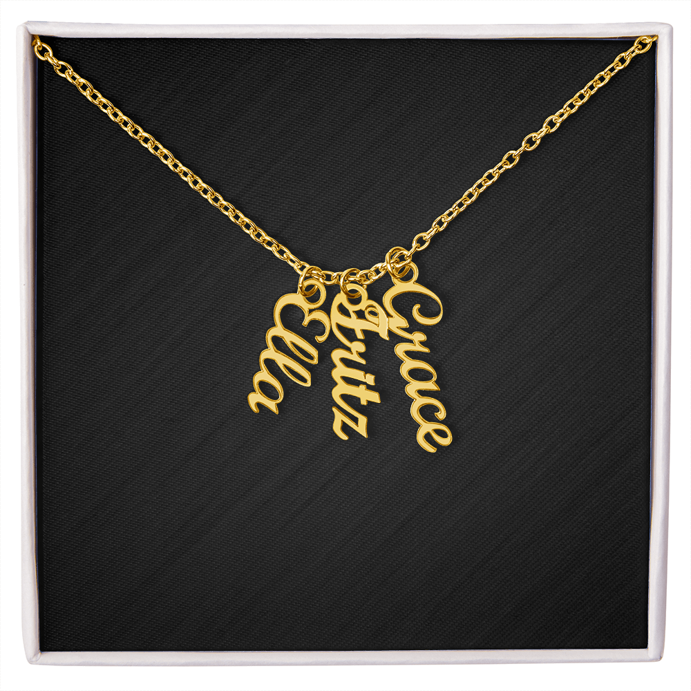 Personalized Vertical Multiple Name Necklace