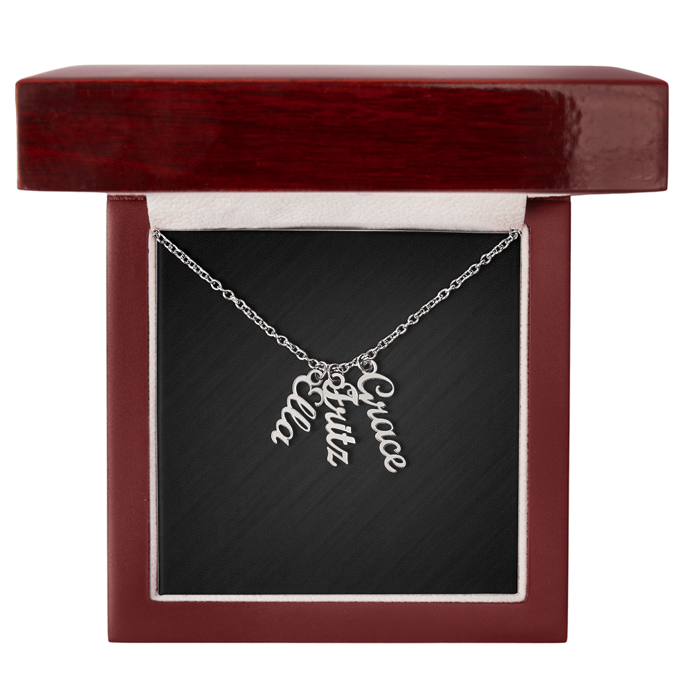 Personalized Vertical Multiple Name Necklace