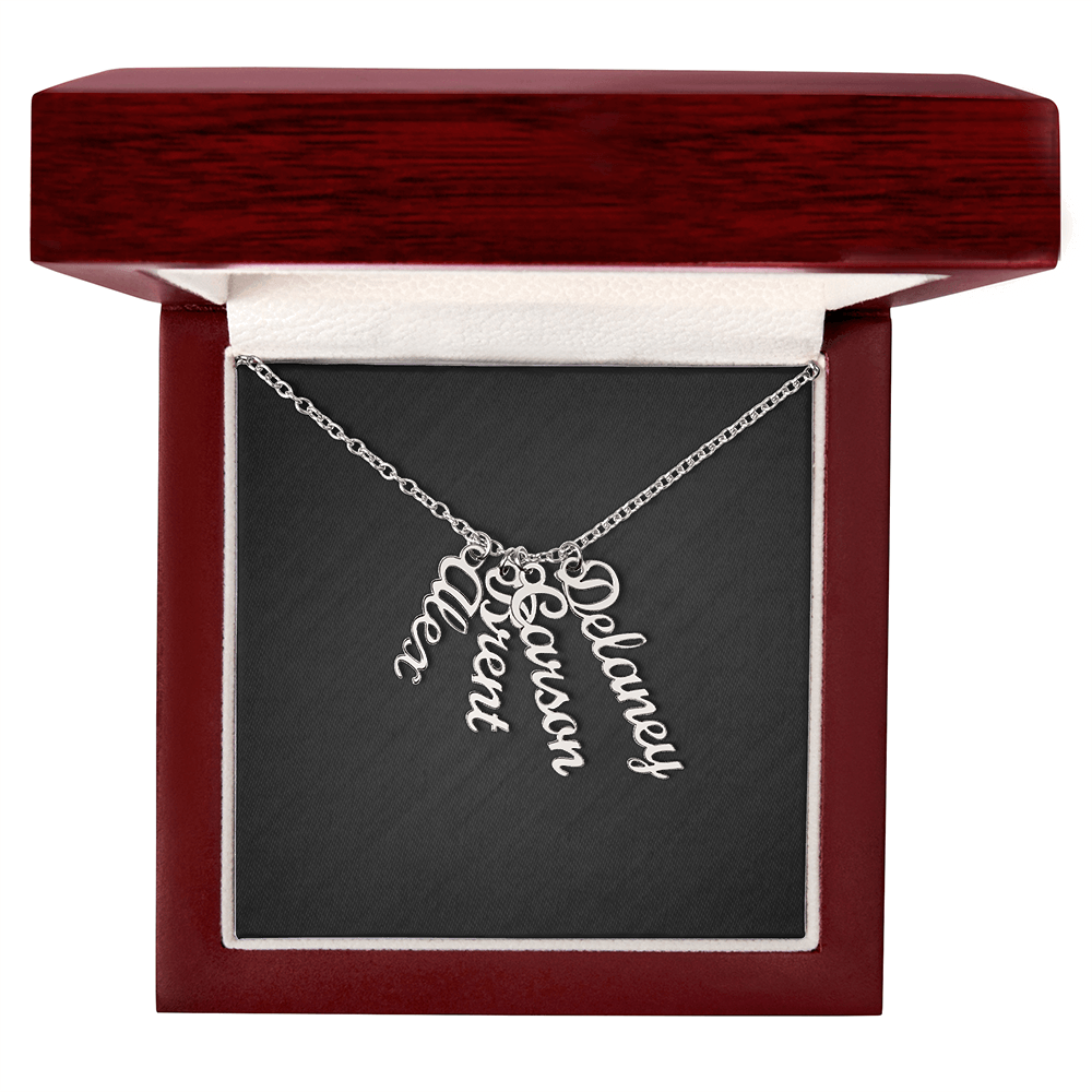Personalized Vertical Multiple Name Necklace