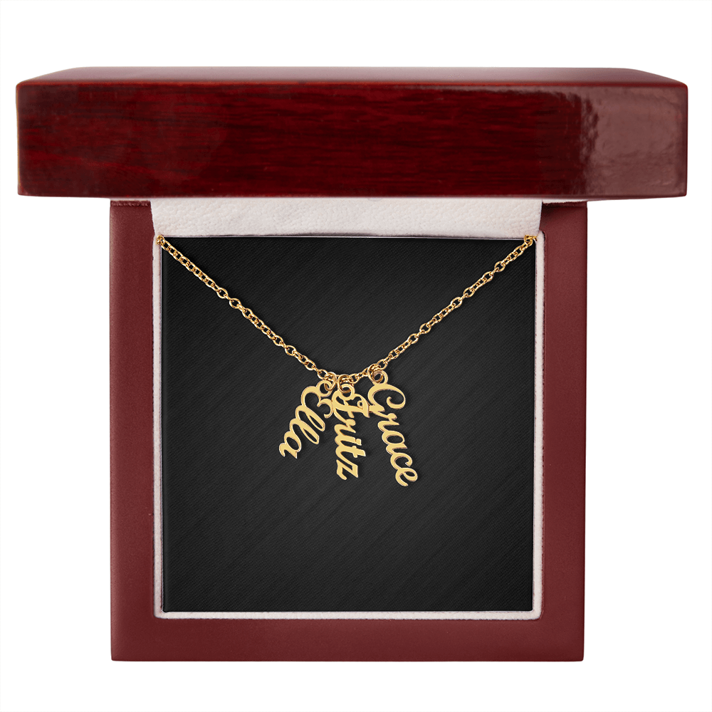 Personalized Vertical Multiple Name Necklace