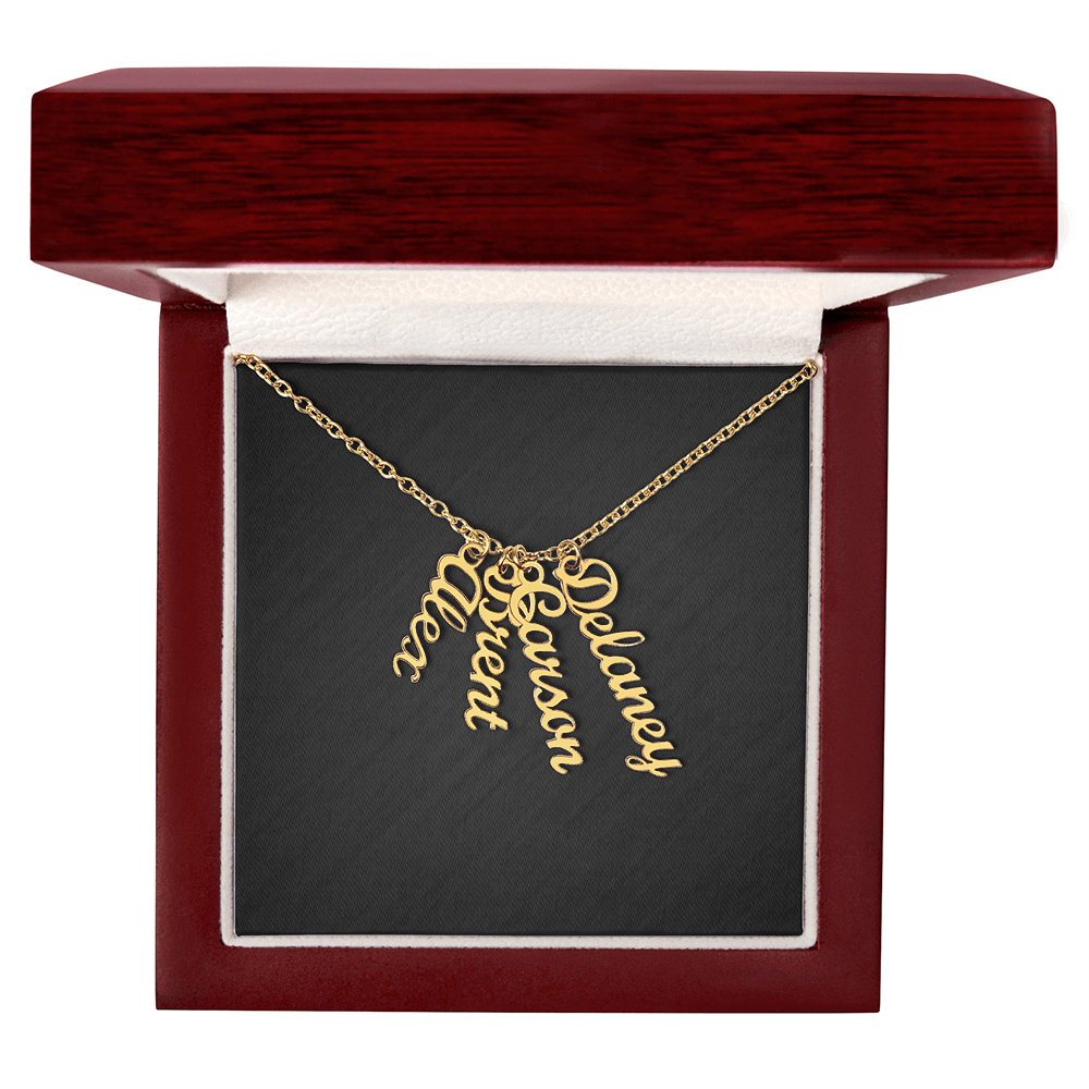 Personalized Vertical Multiple Name Necklace