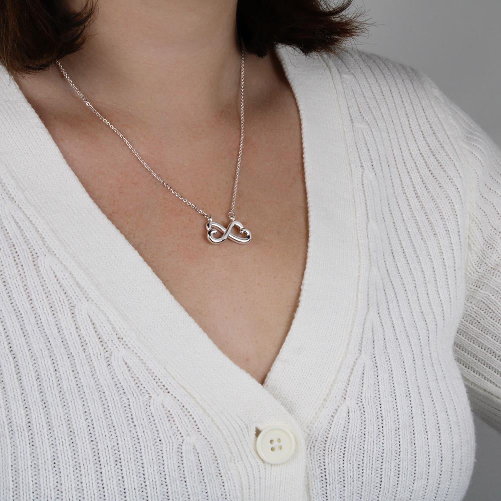 Endless Love Heart Infinity Necklace – 14k White or 18k Gold Romantic Jewelry Gift