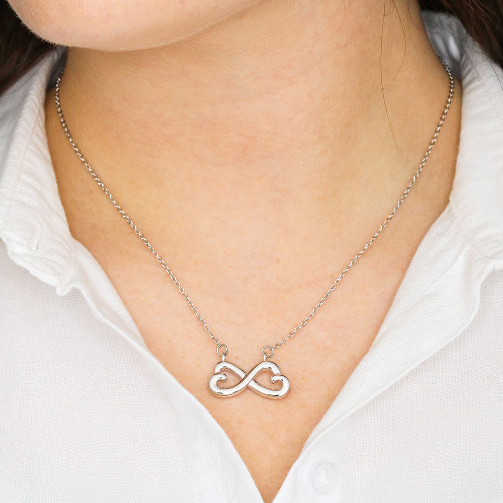 Endless Love Heart Infinity Necklace – 14k White or 18k Gold Romantic Jewelry Gift