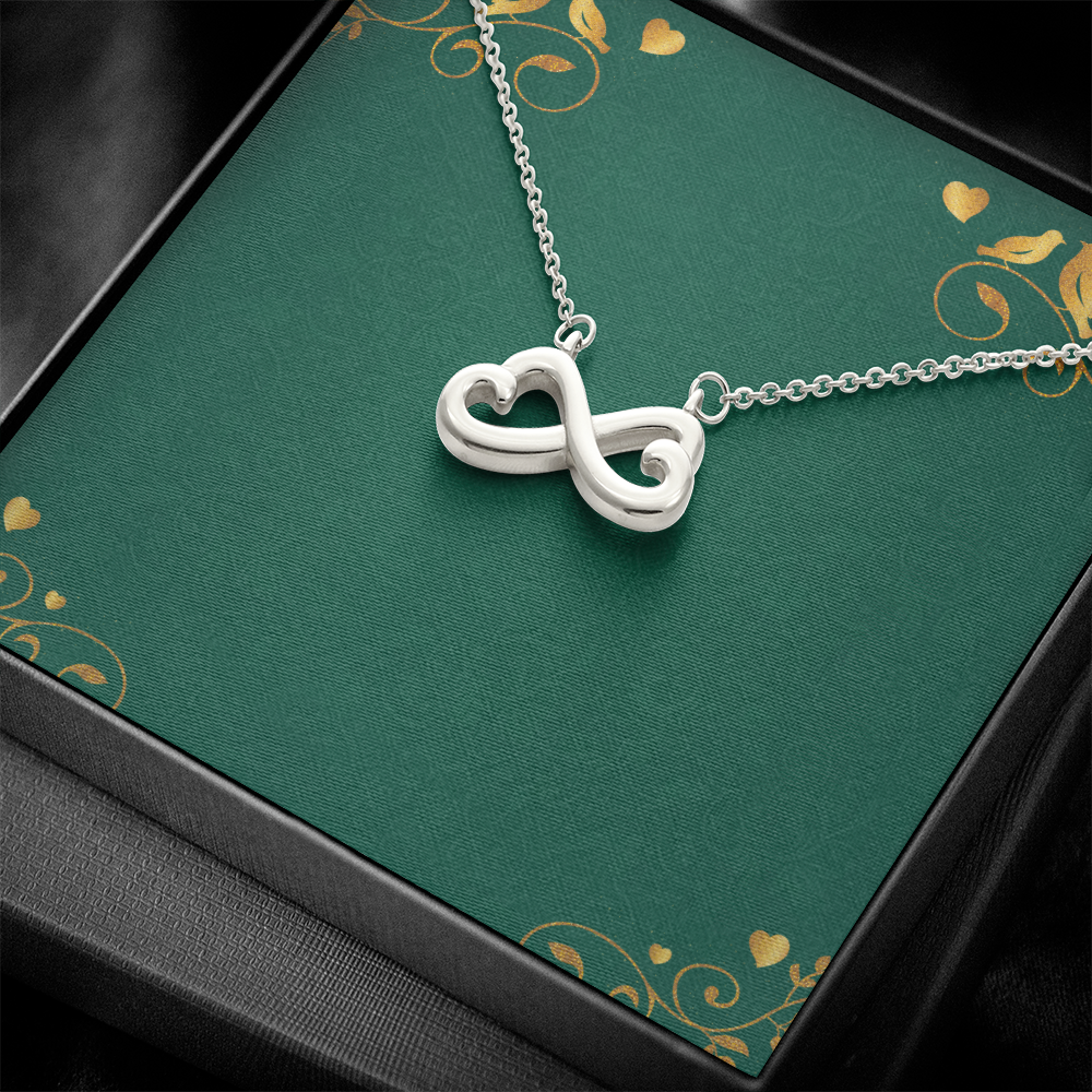 Endless Love Heart Infinity Necklace – 14k White or 18k Gold Romantic Jewelry Gift