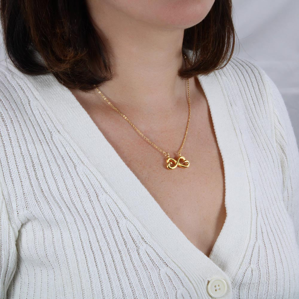 Endless Love Heart Infinity Necklace – 14k White or 18k Gold Romantic Jewelry Gift