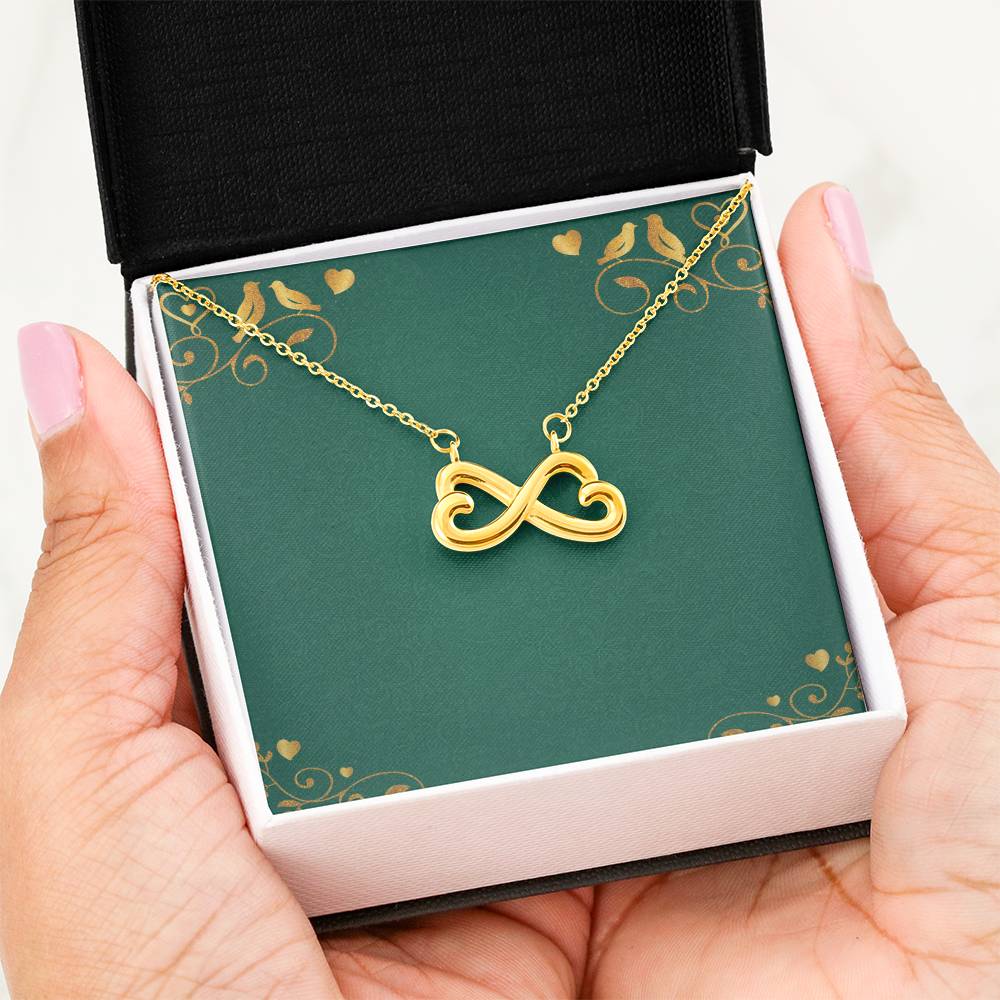 Endless Love Heart Infinity Necklace – 14k White or 18k Gold Romantic Jewelry Gift