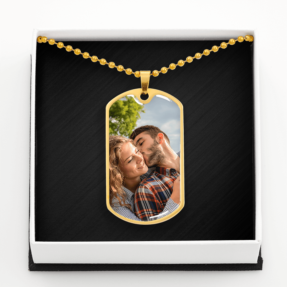 Custom Dog Tag Necklace – Personalized Photo Pendant & Engraved Name Necklace