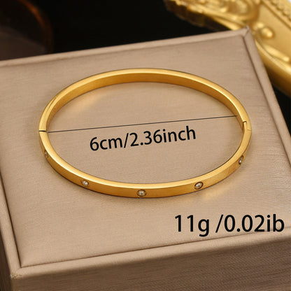 18K Gold Minimalist Rhinestone Bracelet – Hypoallergenic Stainless Steel Jewelry