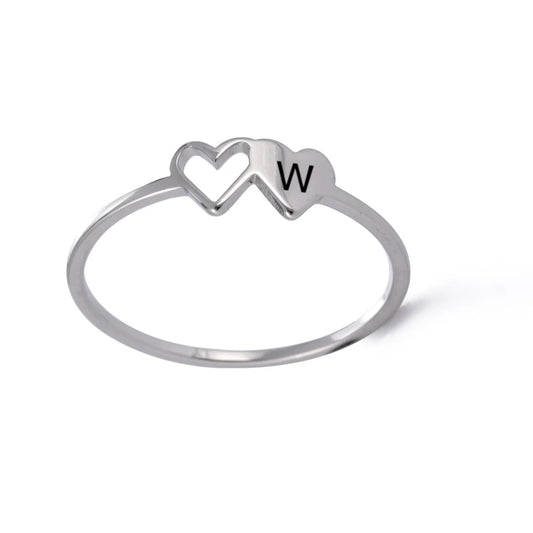 Initial Heart Ring