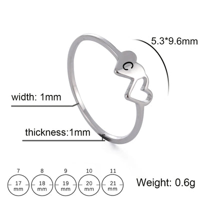 Initial Heart Ring - Size 7