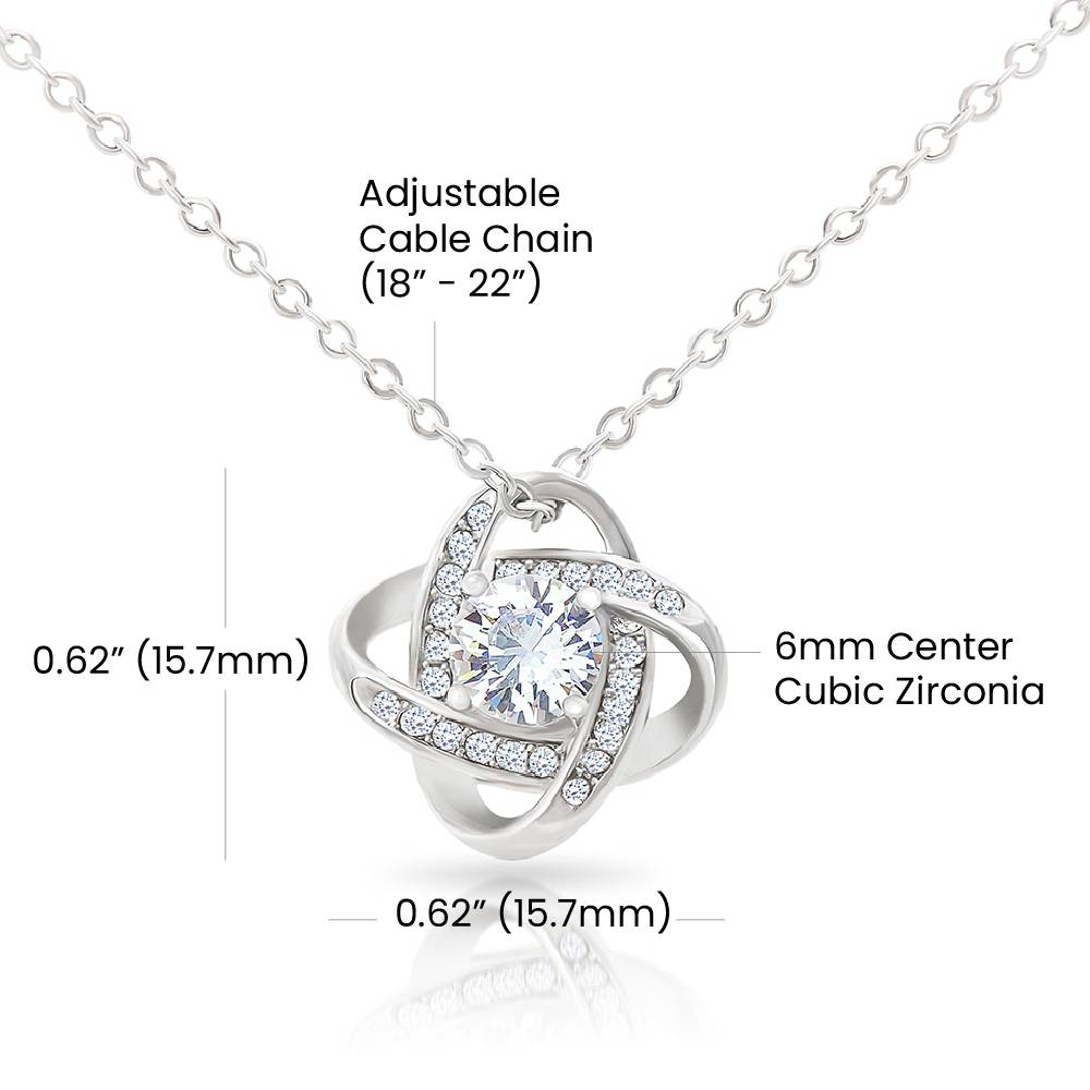 Infinity Knot Necklace – 14k White or 18k Gold CZ Pendant Jewelry Gift