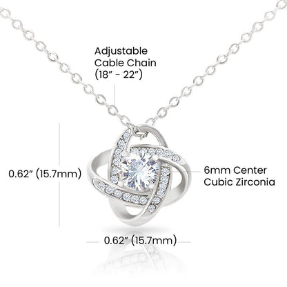 Infinity Knot Necklace – 14k White or 18k Gold CZ Pendant Jewelry Gift