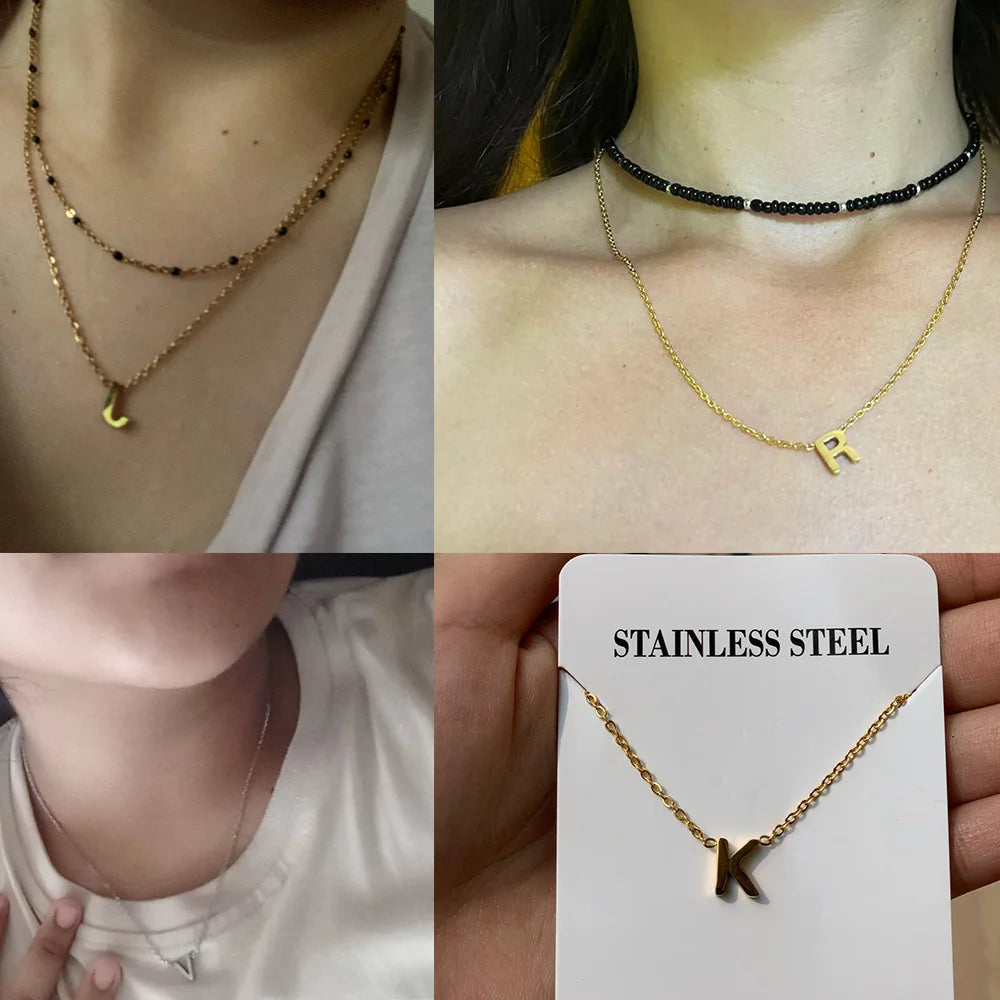 Minimalist Initial Letter Necklace