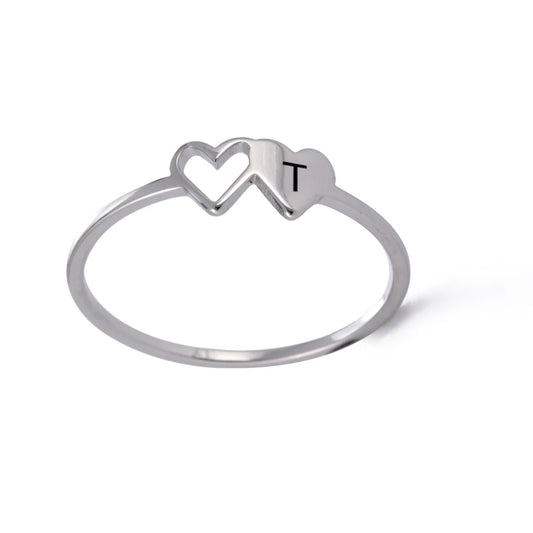 Initial Heart Ring - Size 7