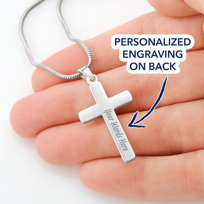 Engraved Cross Necklace
