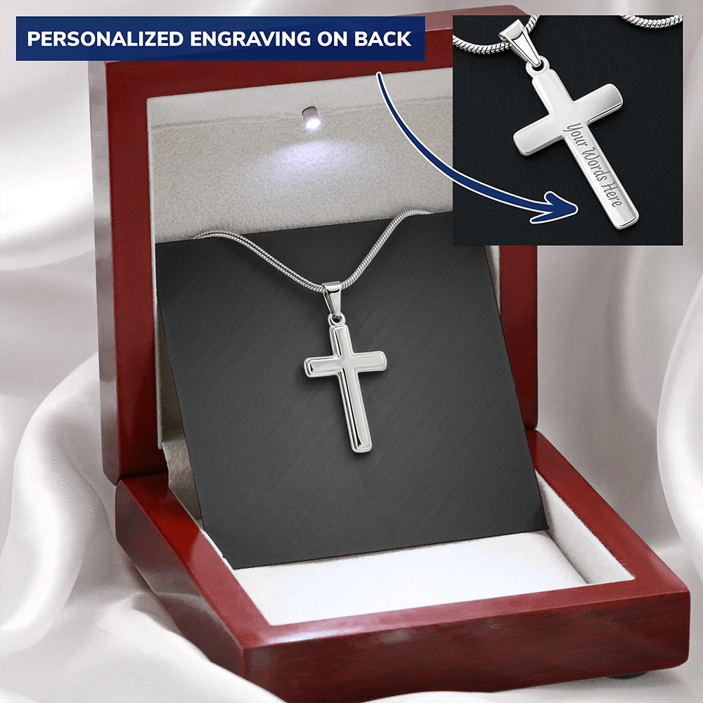Engraved Cross Necklace