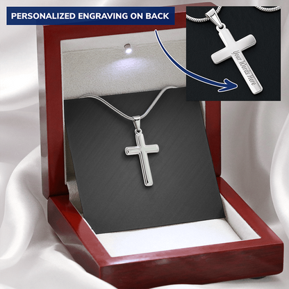 Engraved Cross Necklace