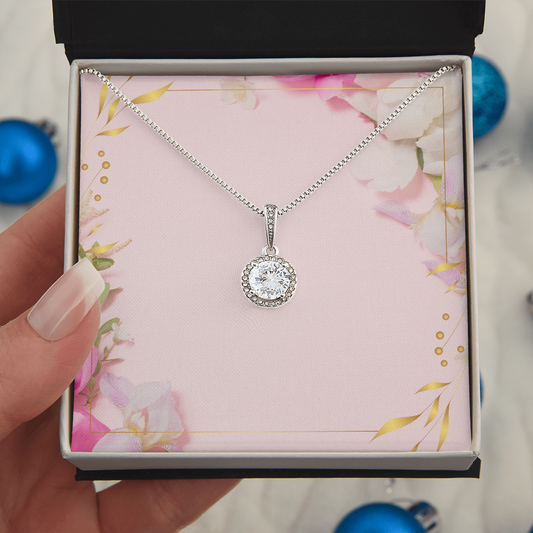 Eternal Cushion-Cut Necklace – 14k White Gold CZ Pendant Jewelry Gift