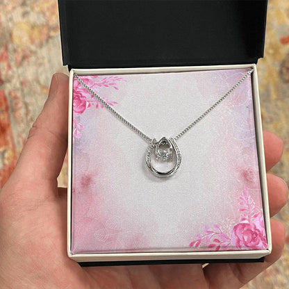 White Gold Floating Cubic Zirconia Necklace – Elegant Valentine’s Day Jewelry Gift