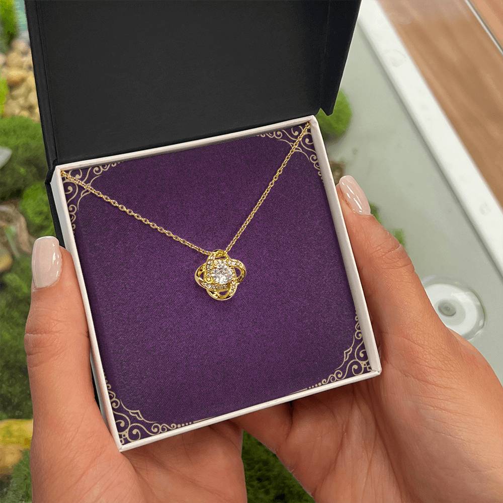 Infinity Knot Necklace – 14k White or 18k Gold CZ Pendant Jewelry Gift