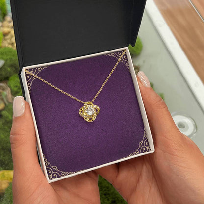 Infinity Knot Necklace – 14k White or 18k Gold CZ Pendant Jewelry Gift