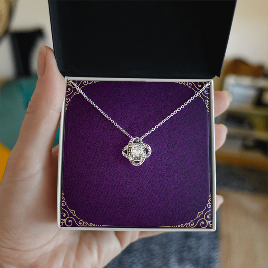 Infinity Knot Necklace – 14k White or 18k Gold CZ Pendant Jewelry Gift