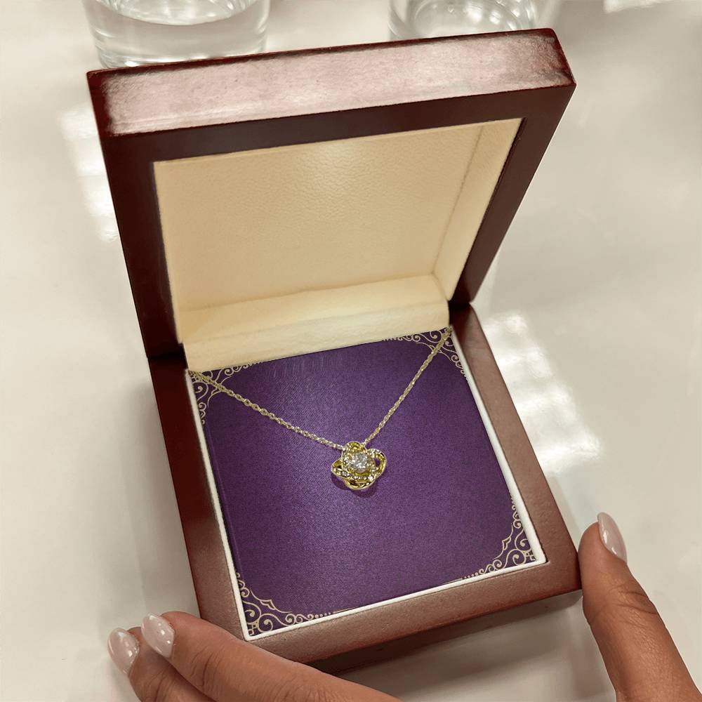 Infinity Knot Necklace – 14k White or 18k Gold CZ Pendant Jewelry Gift