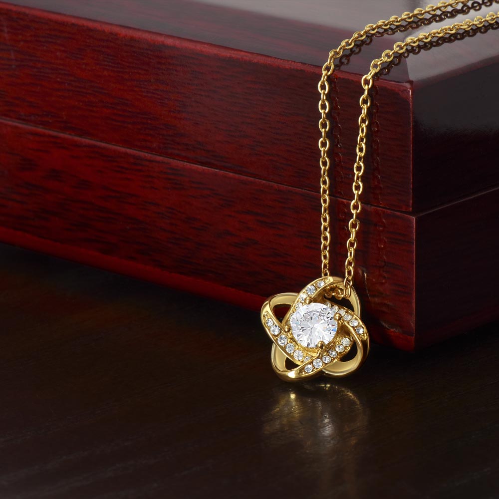 Infinity Knot Necklace – 14k White or 18k Gold CZ Pendant Jewelry Gift